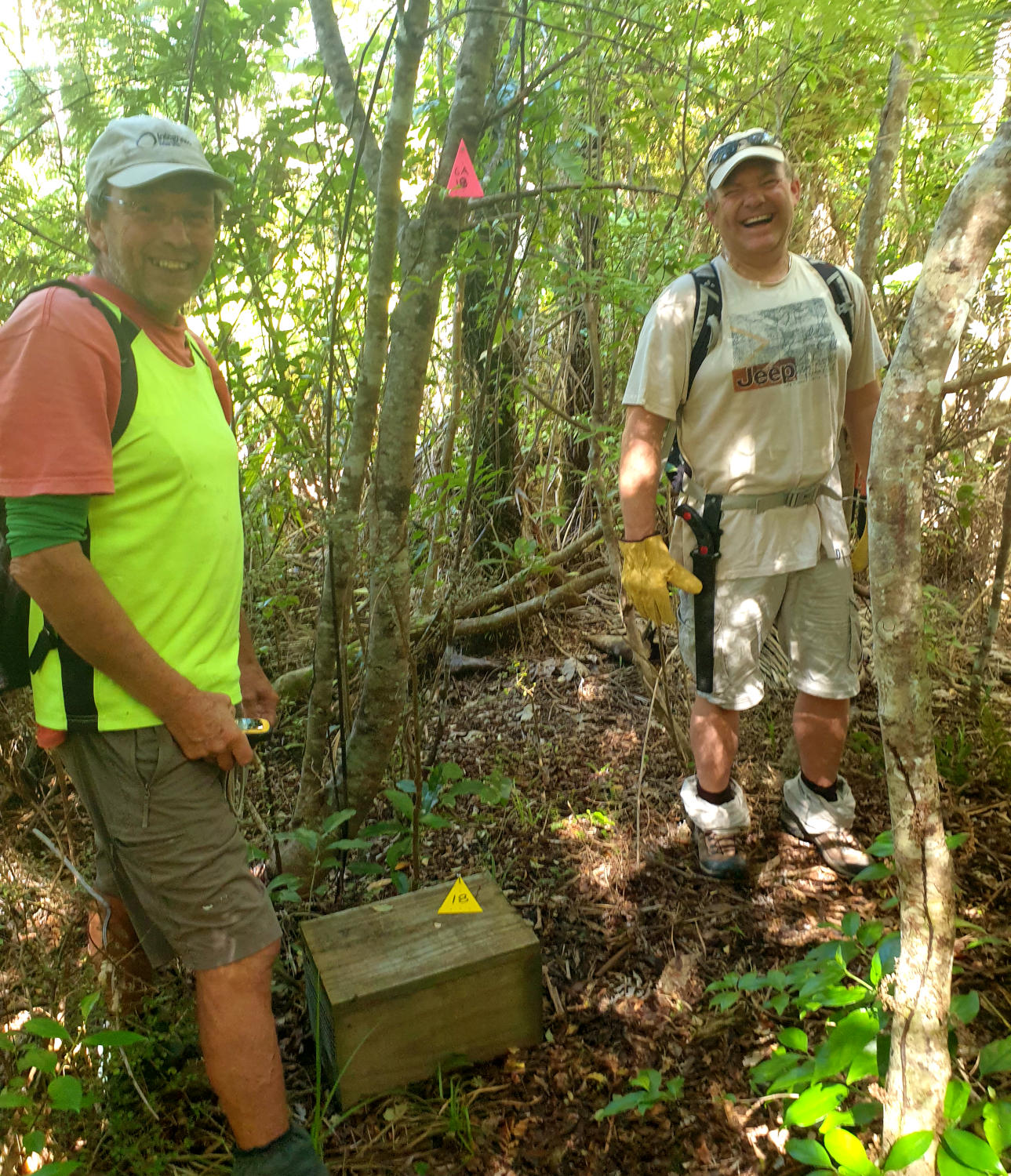 Bob Carr and Robert Mannes, trapline working bee