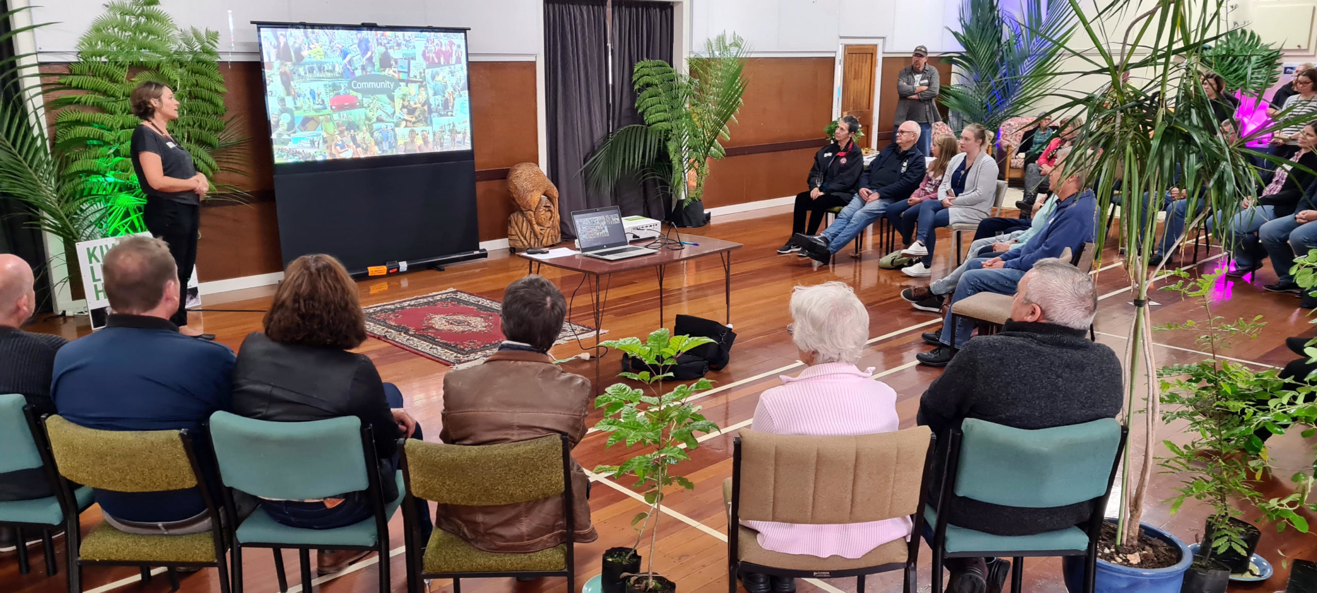 Coordinator Sheena Beaton gives a presentation to local community