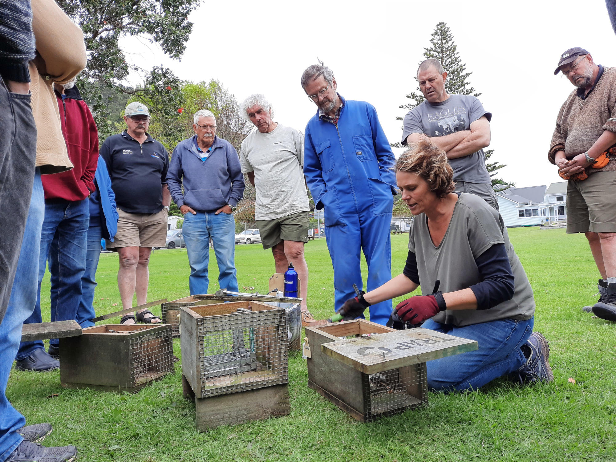 TCKC Coordinator Sheena Beaton demonstrates predator traps