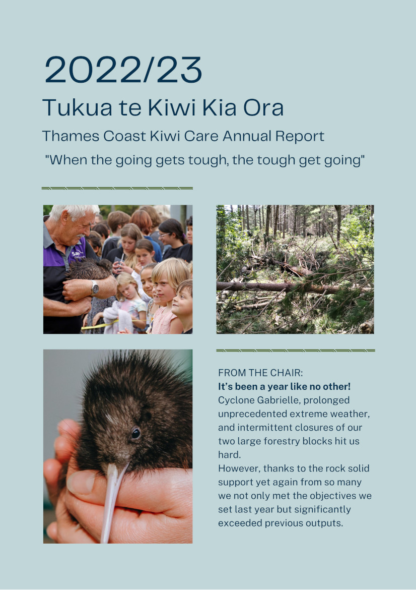 Thames Coast Kiwi Care Annual Report 2022/23