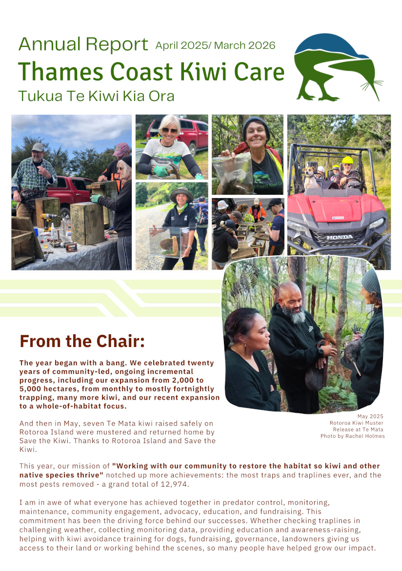 Thames Coast Kiwi Care Annual Report 2025/26